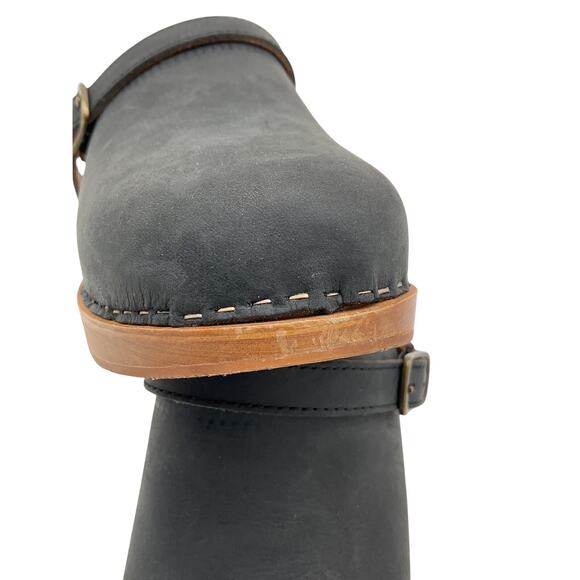 Re/Done Classic Black Suede Clogs Size IT 40 / US 10 - Picture 7 of 7